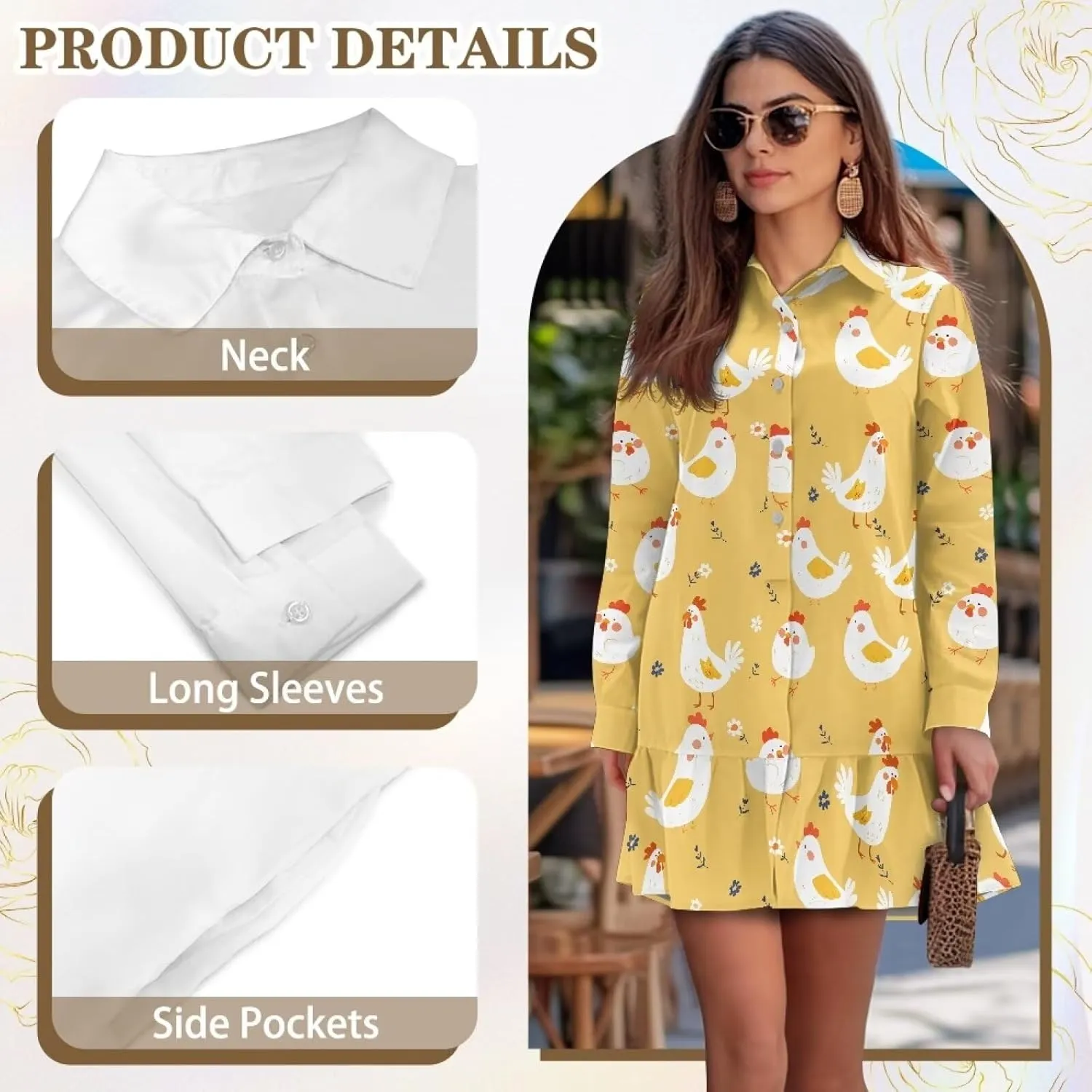 Women's V Neck A-Line Dress Long Sleeve Ruffled Short Dress Casual Knit Mini Dresses Women Y2K Flowy Dress S-XXL