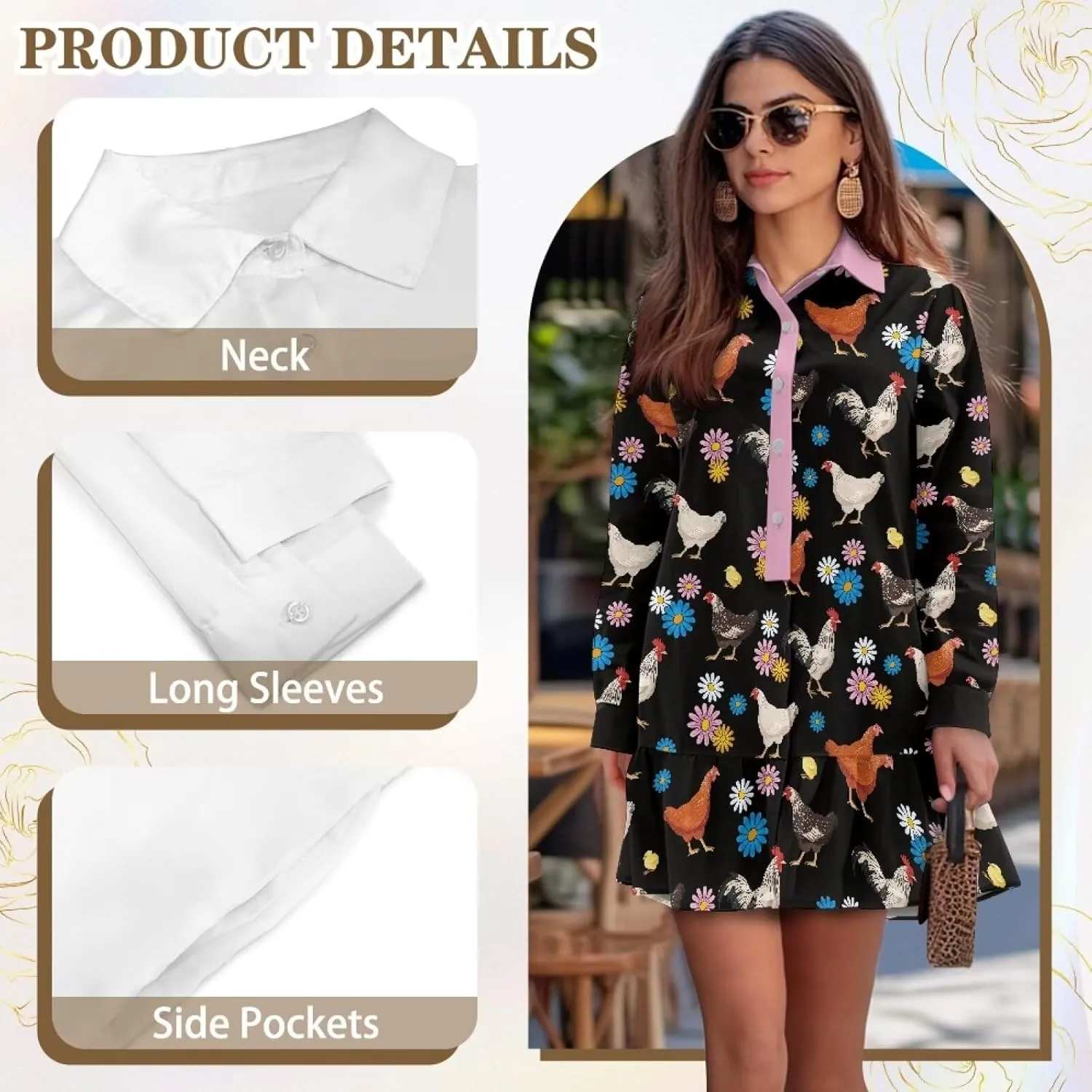 Women's V Neck A-Line Dress Long Sleeve Ruffled Short Dress Casual Knit Mini Dresses Women Y2K Flowy Dress S-XXL
