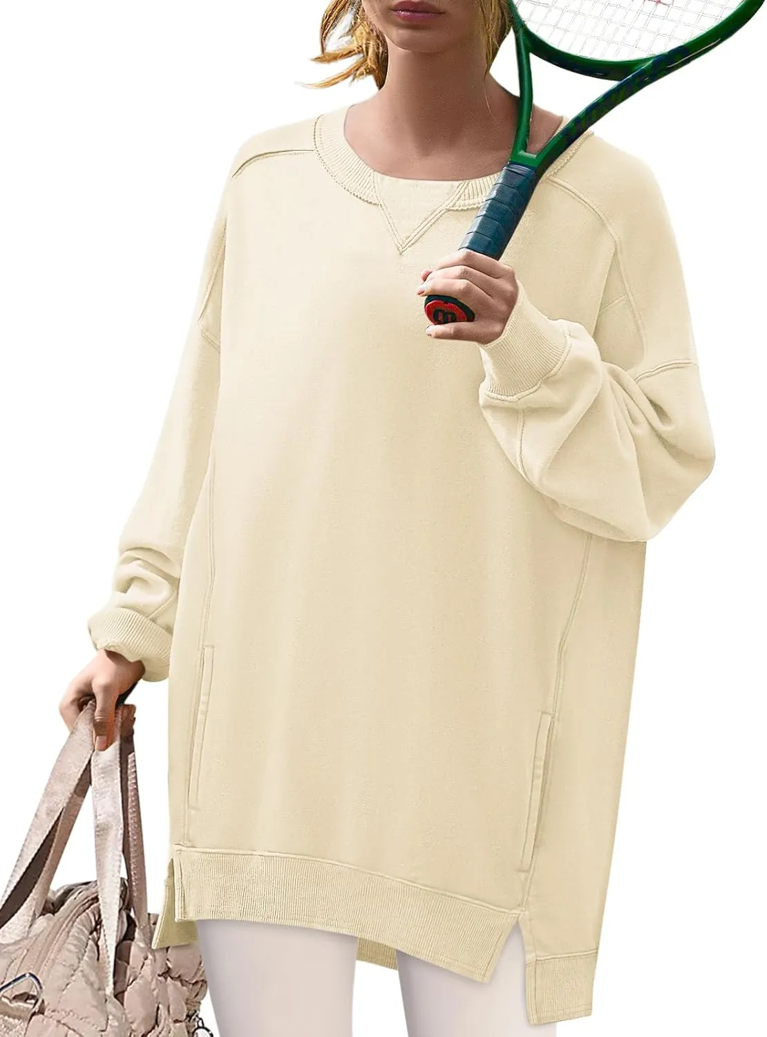 Yousify Womens Oversized Sweatshirts Crewneck Long Sleeve Pullover Tops Spring Sweaters 2025Y2K Clothes with Pockets