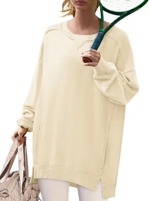 Yousify Womens Oversized Sweatshirts Crewneck Long Sleeve Pullover Tops Spring Sweaters 2025Y2K Clothes with Pockets