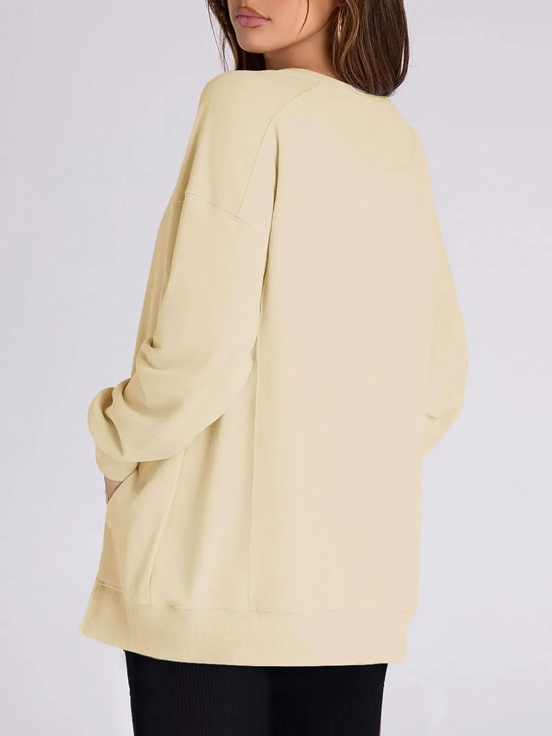 Yousify Womens Oversized Sweatshirts Crewneck Long Sleeve Pullover Tops Spring Sweaters 2025Y2K Clothes with Pockets