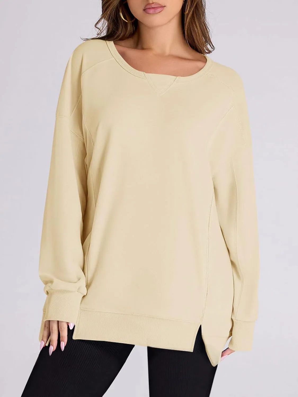 Yousify Womens Oversized Sweatshirts Crewneck Long Sleeve Pullover Tops Spring Sweaters 2025Y2K Clothes with Pockets